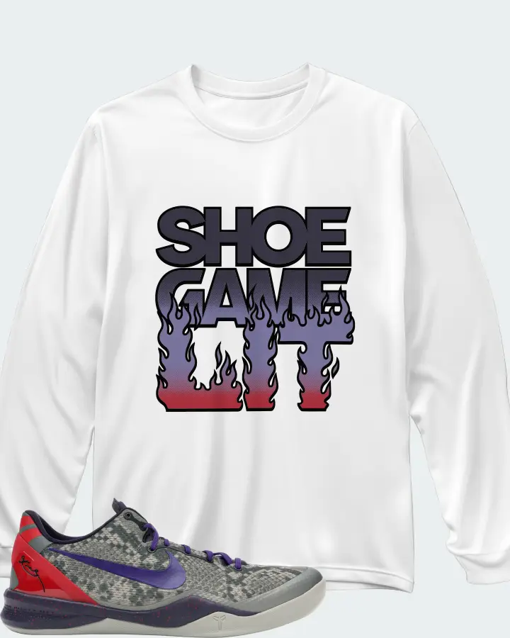 Nike Kobe 8 Sneaker Matching White Long Sleeve T-Shirt - Shoe Game Lit Refreshed