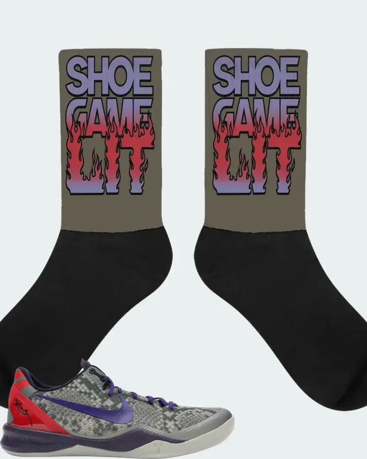 Nike Kobe 8 Sneaker Matching Army Green Socks - Shoe Game Lit Refreshed