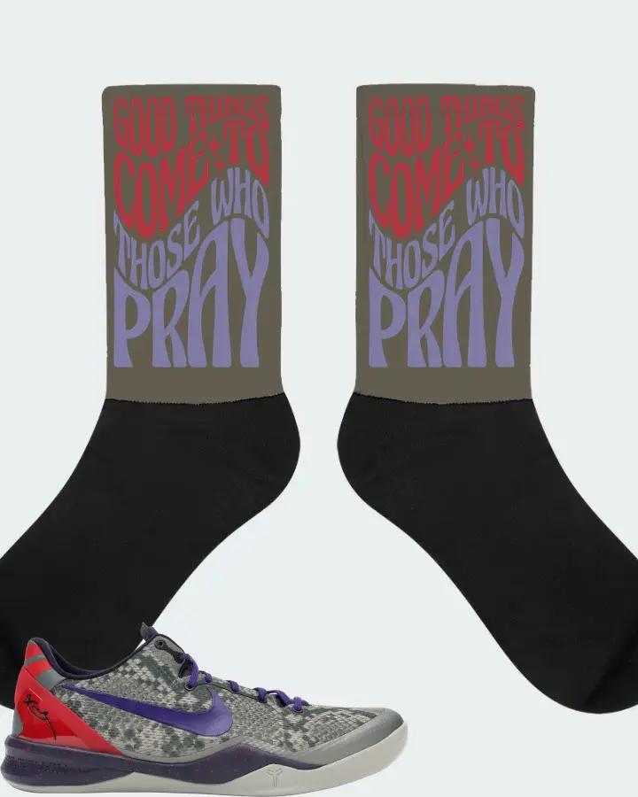 Nike Kobe 8 Sneaker Matching Army Green Socks - Good Things Come To Those Who Pray