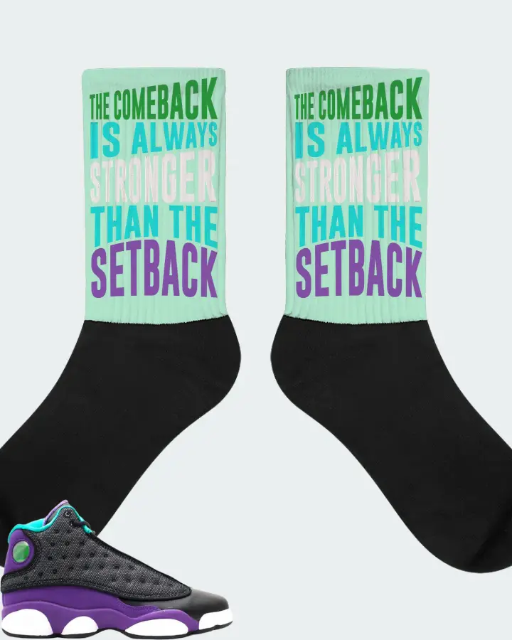Air Jordan 13 Retro Violet Teal PS Sneaker Matching Mint Socks - The Comeback