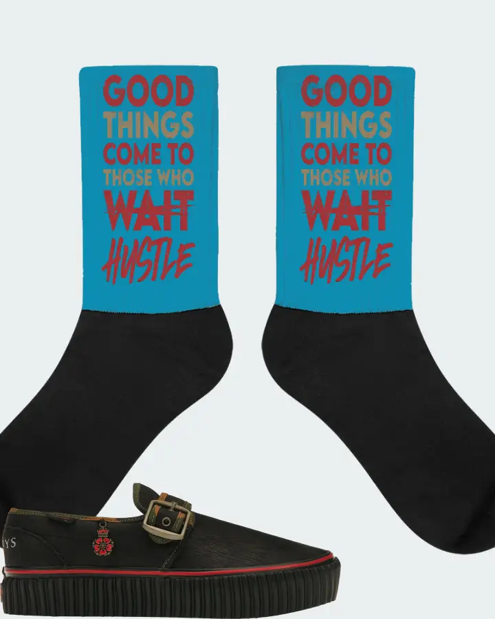 Vans Style 47 Creeper Sneaker Matching Aqua Socks - Good Things Come