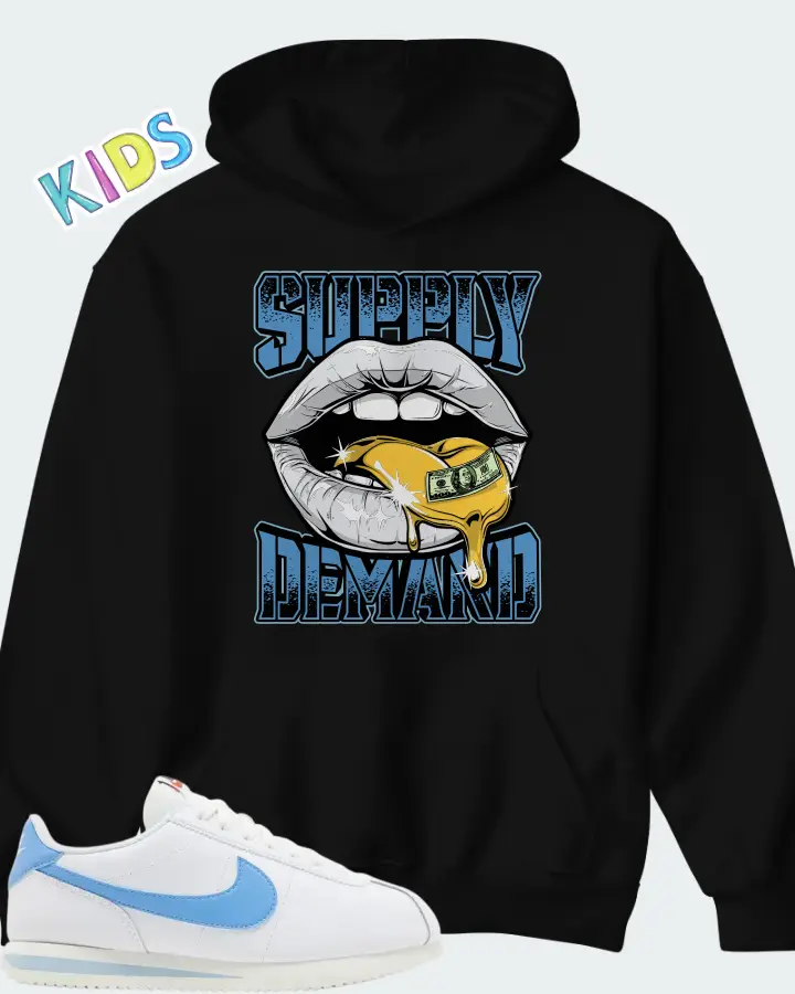 Wmns Nike Cortez University Blue Matching Kid's Hoodie