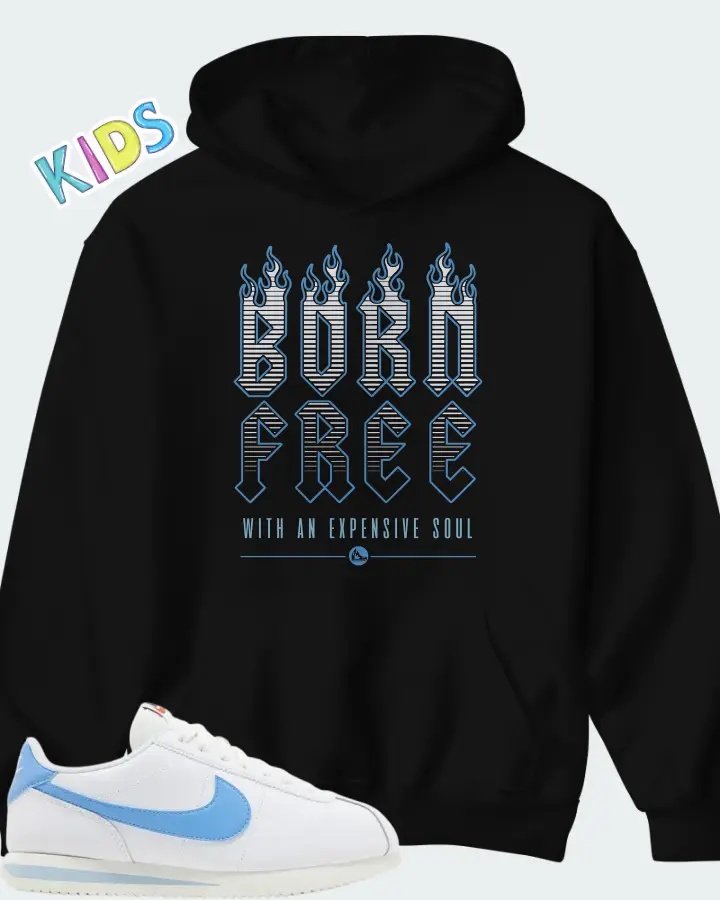 Wmns Nike Cortez University Blue Matching Kid's Hoodie
