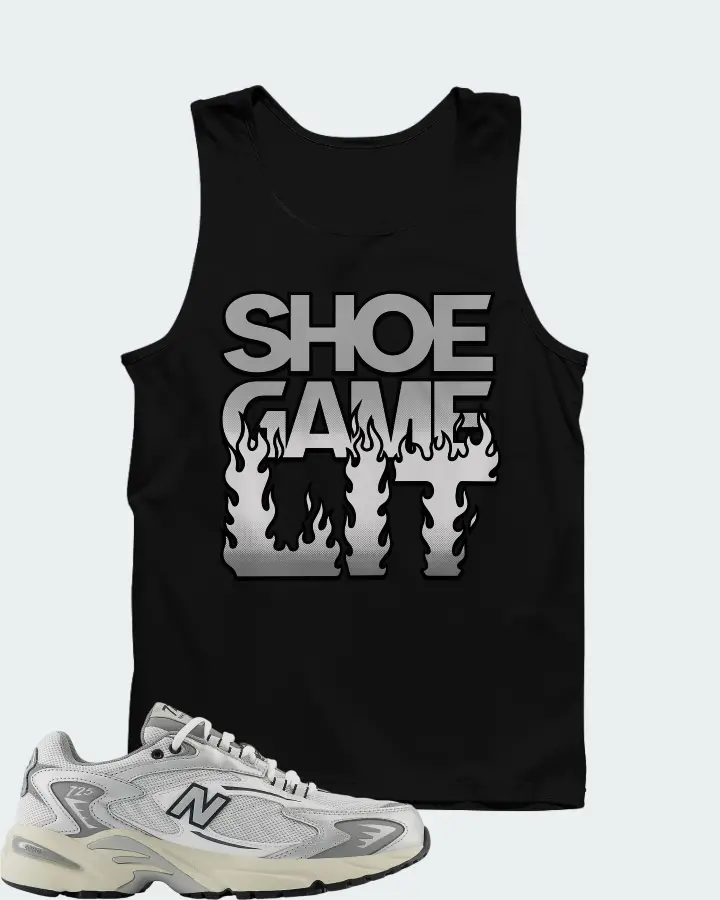 New Balance 725v1 White Metallic Silver Grey Matching Tank Top