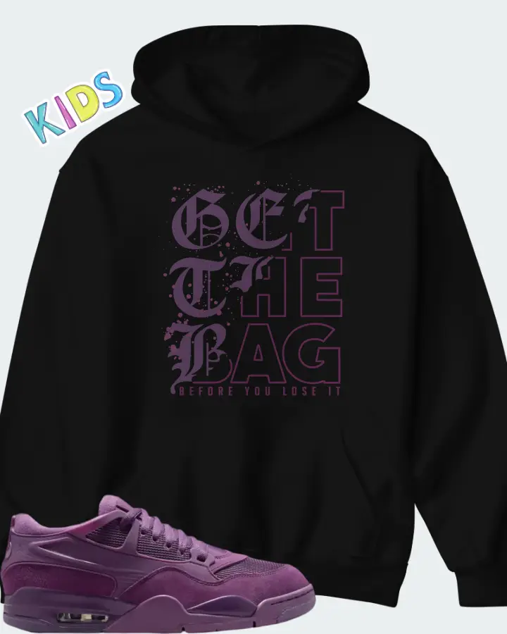 Air Jordan 4 RM Grimace  Matching Kid's Hoodie