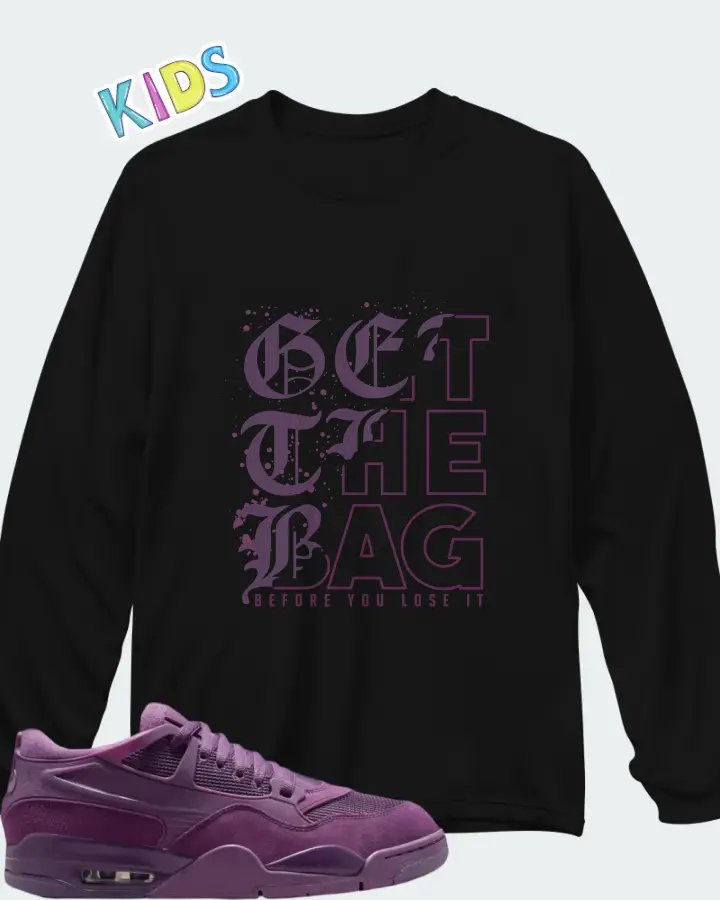 Air Jordan 4 RM Grimace  Matching Kid's Long Sleeve T-Shirt