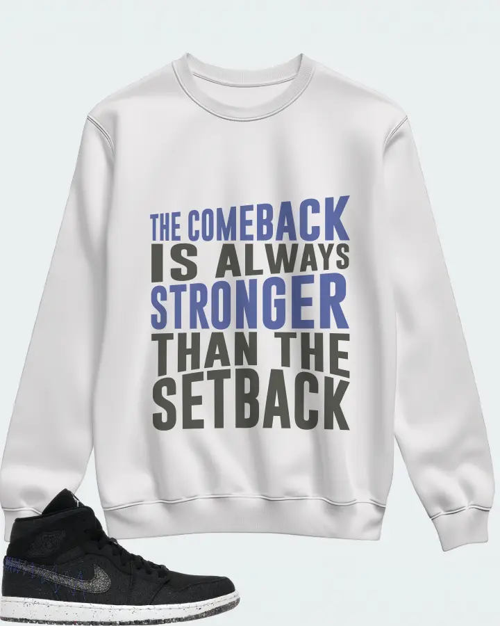 Jordan 1 Mid Crater Sneaker Matching White Sweatshirt - The Comeback