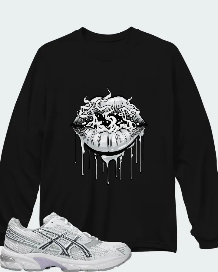 Asics Gel-1130 White Carrier Grey Lilac Matching Long Sleeve T-Shirt