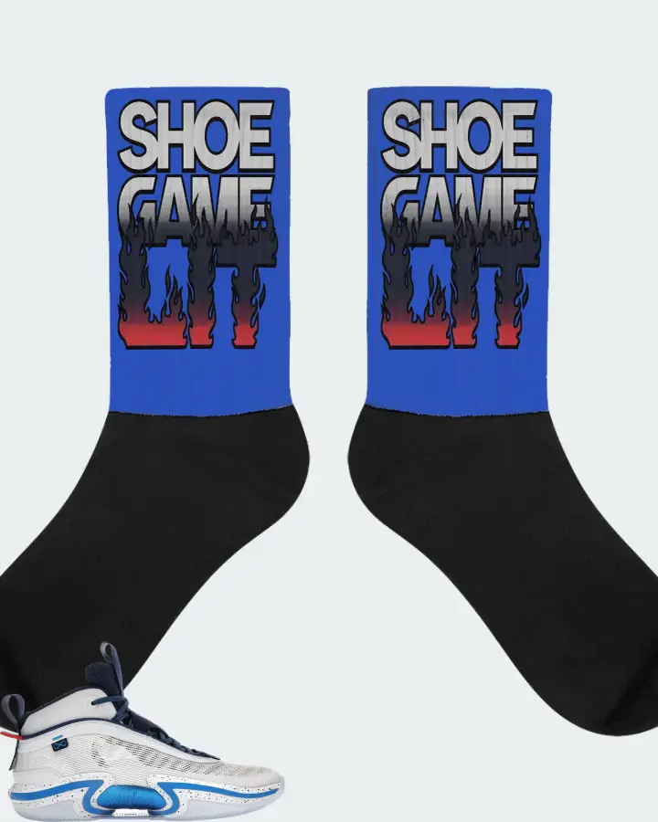 Jordan 36 SE Sneaker Matching Royal Blue Socks - Shoe Game Lit Refreshed