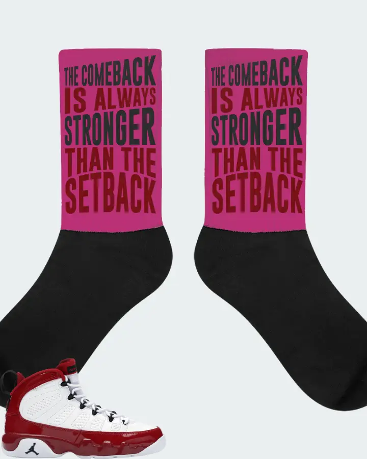 Jordan 9 Retro Sneaker Matching Berry Socks - The Comeback