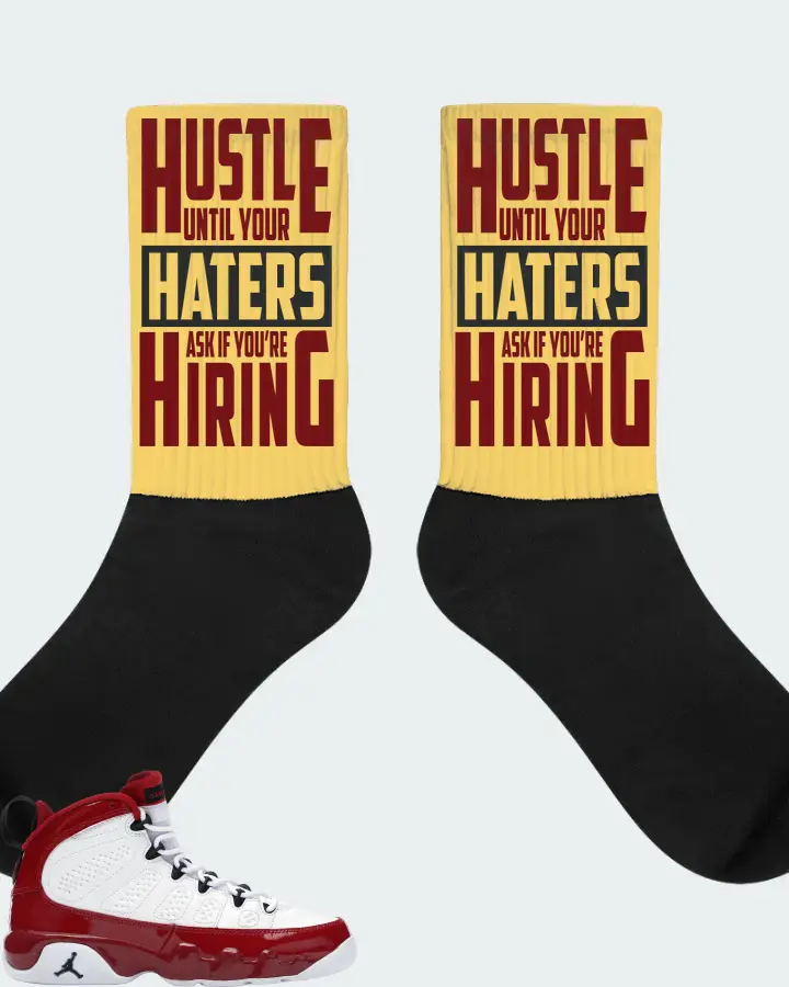 Jordan 9 Retro Sneaker Matching Yellow Socks - HUSTLE UNTIL YOUR HATERS