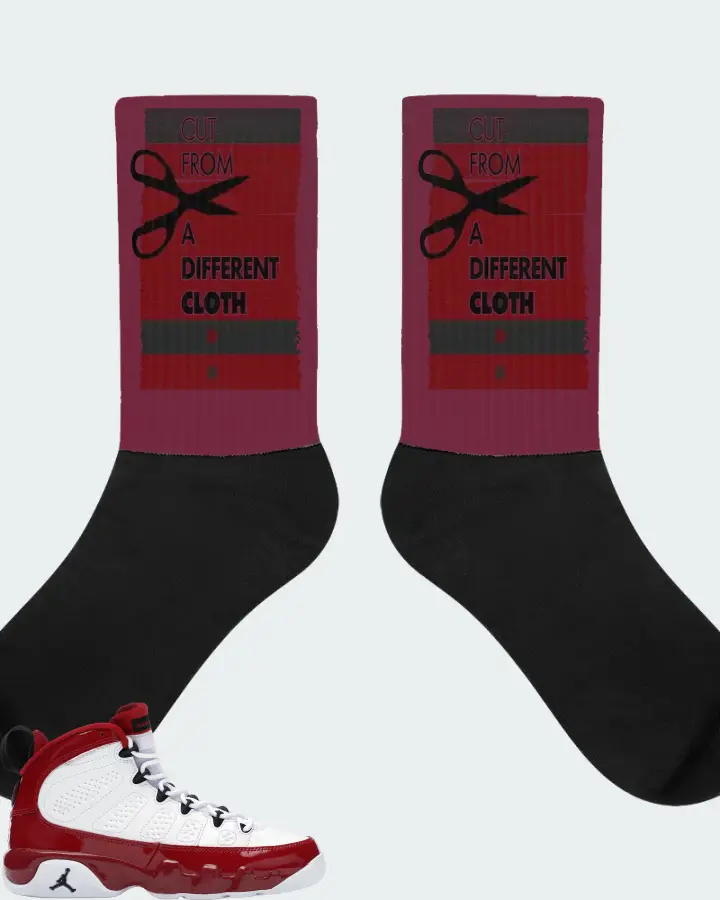 Jordan 9 Retro Sneaker Matching Maroon Socks - Cut From a Different Cloth