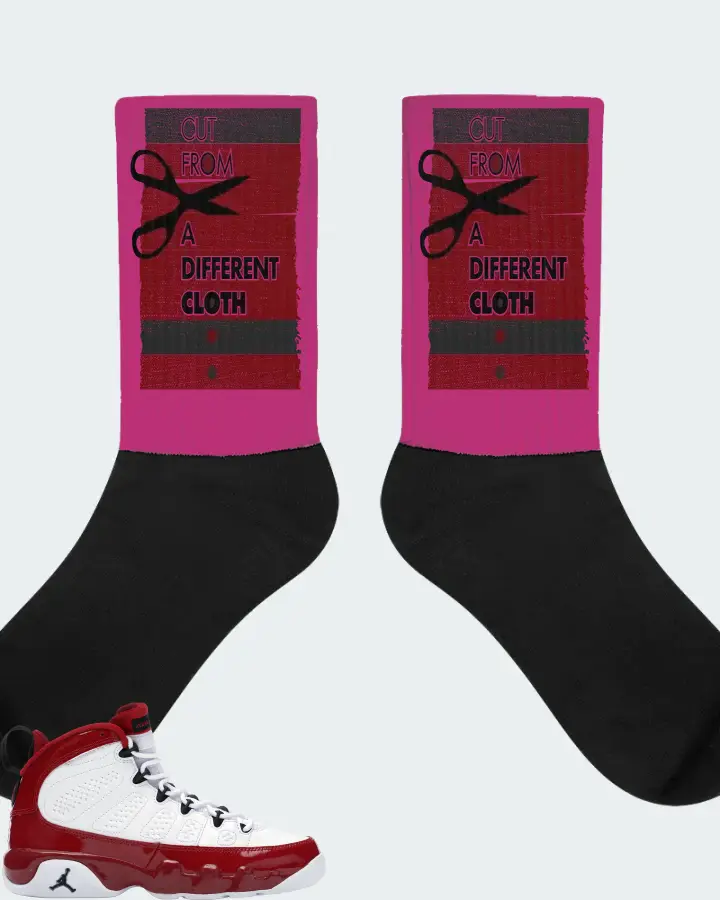 Jordan 9 Retro Sneaker Matching Berry Socks - Cut From a Different Cloth