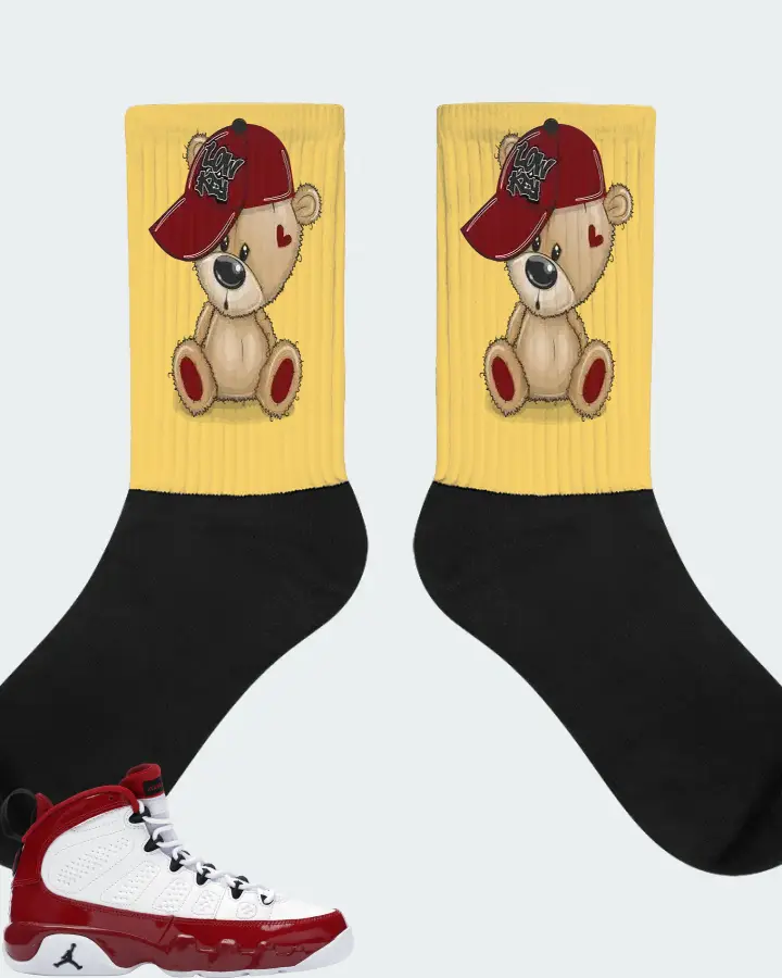 Jordan 9 Retro Sneaker Matching Yellow Socks - LOW KEY BEAR