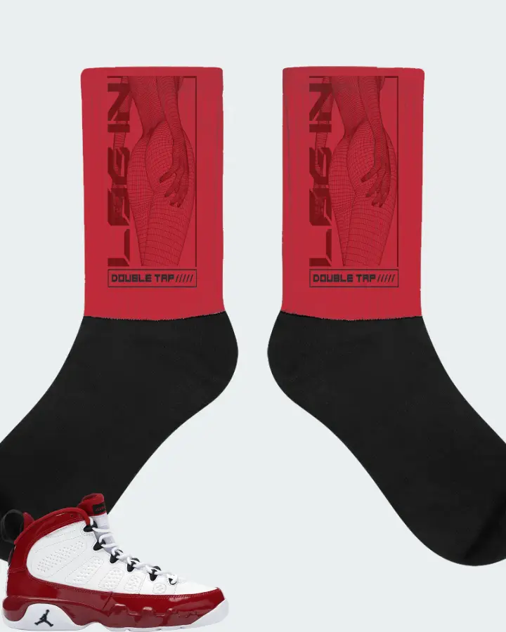 Jordan 9 Retro Sneaker Matching Red Socks (LOGIN) - View 1
