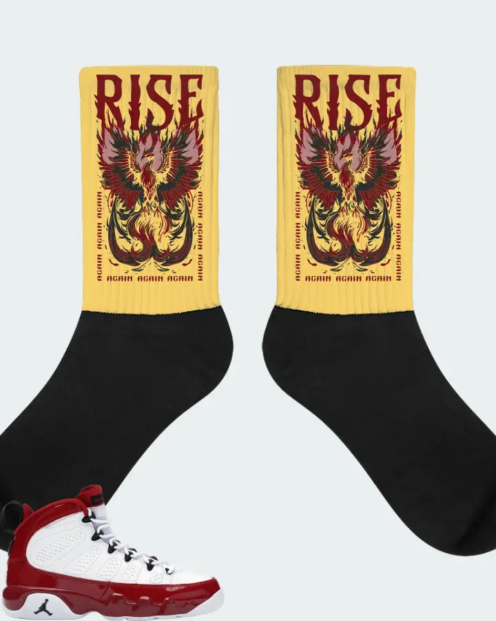 Jordan 9 Retro Sneaker Matching Yellow Socks - RISE