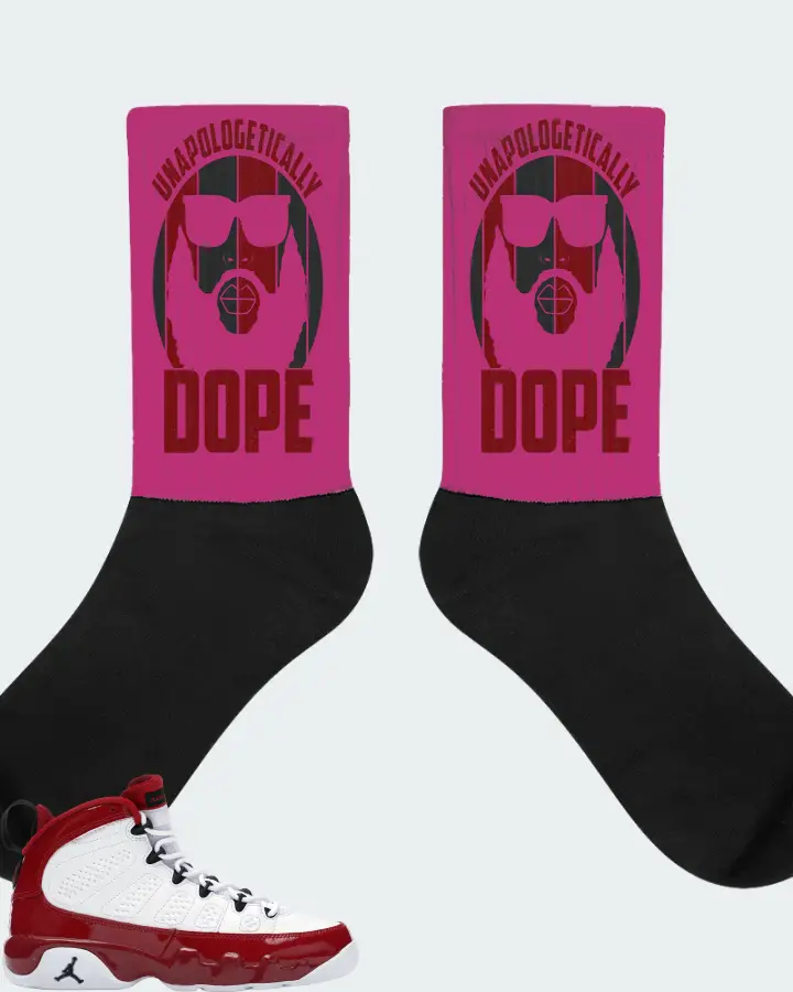 Jordan 9 Retro Sneaker Matching Berry Socks - UNAPOLOGETICALLY DOPE Man
