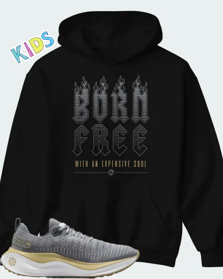 Nike InfinityRN 4 Cool Grey Vegas Gold Matching Kid's Hoodie