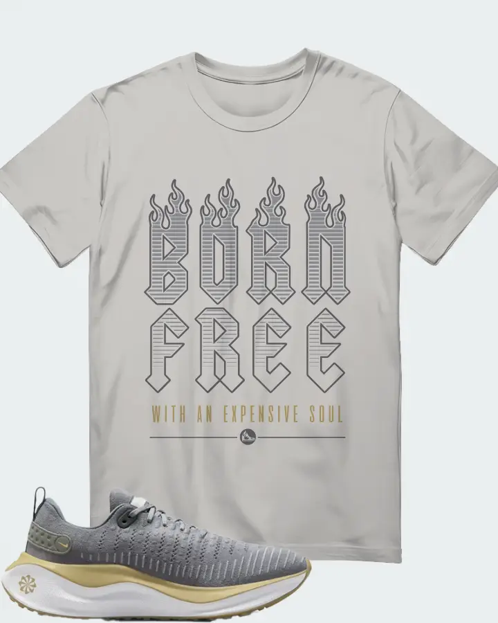 Nike InfinityRN 4 Cool Grey Vegas Gold Matching T-Shirt
