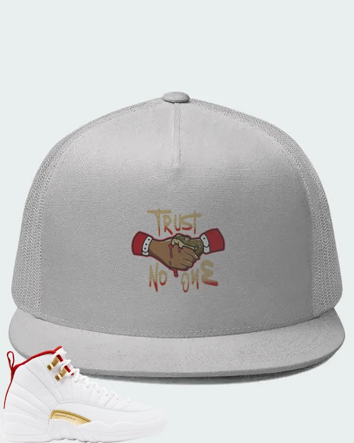Jordan 12 Retro Sneaker Matching White Hat - Trust No One