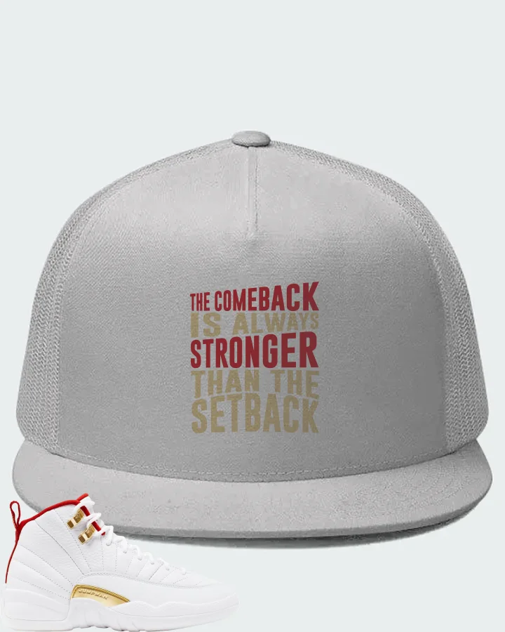 Jordan 12 Retro Sneaker Matching White Hat - The Comeback