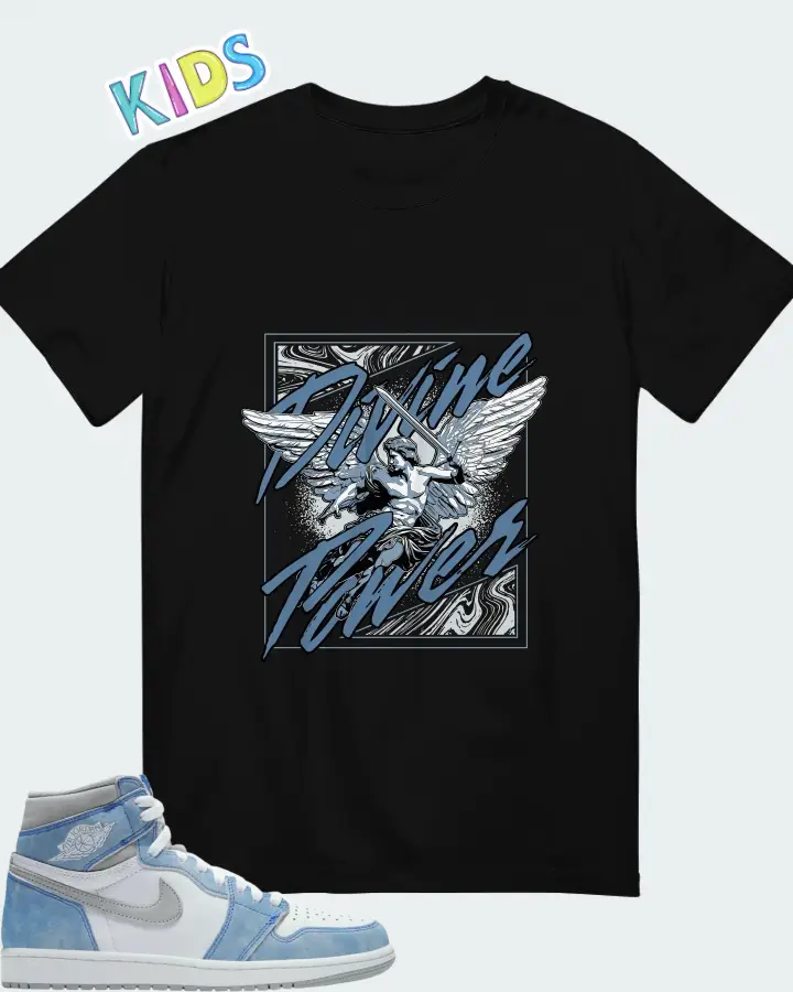 Air Jordan 1 High OG White Light Smoke Grey Matching Kid's T-Shirt