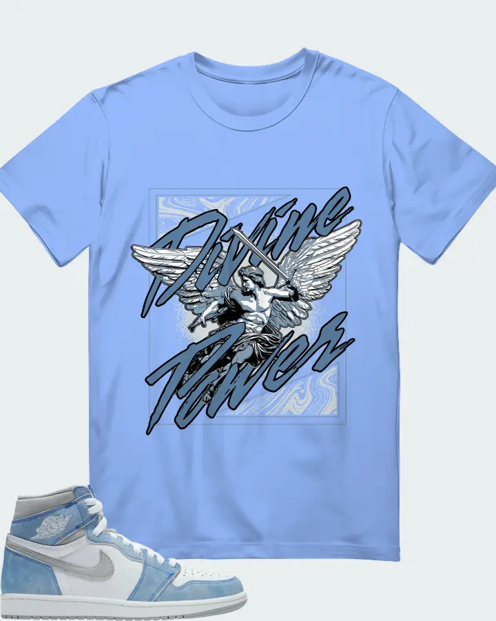Air Jordan 1 High OG White Light Smoke Grey Matching T-Shirt