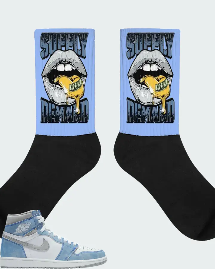 Air Jordan 1 High OG White Light Smoke Grey Matching Socks
