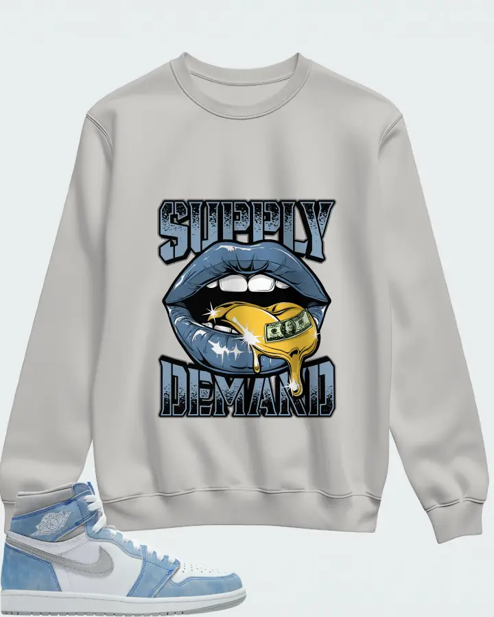 Air Jordan 1 High OG White Light Smoke Grey Matching Sweatshirt