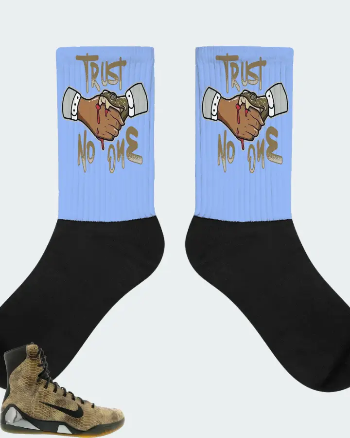 Nike Kobe 9 EXT High Sneaker Matching Carolina Blue Socks - Trust No One