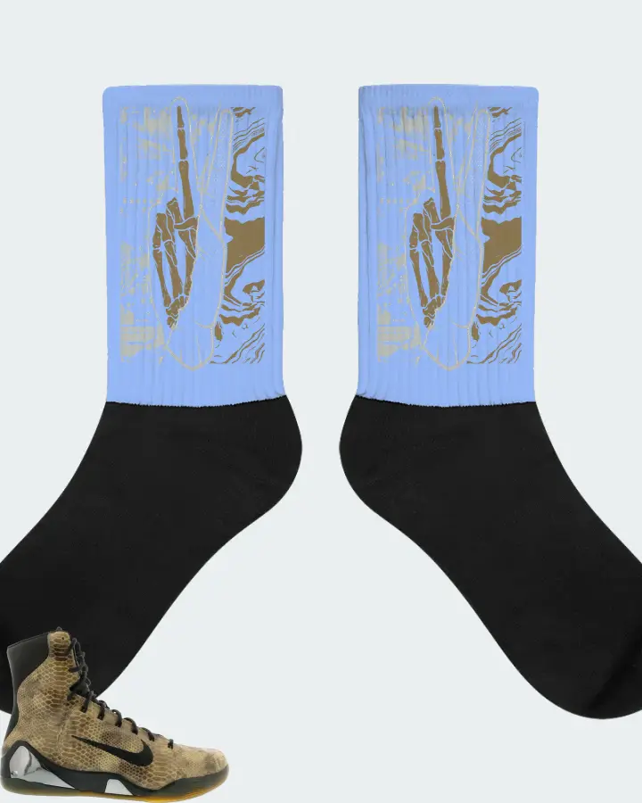 Nike Kobe 9 EXT High Sneaker Matching Carolina Blue Socks - Peace of mind