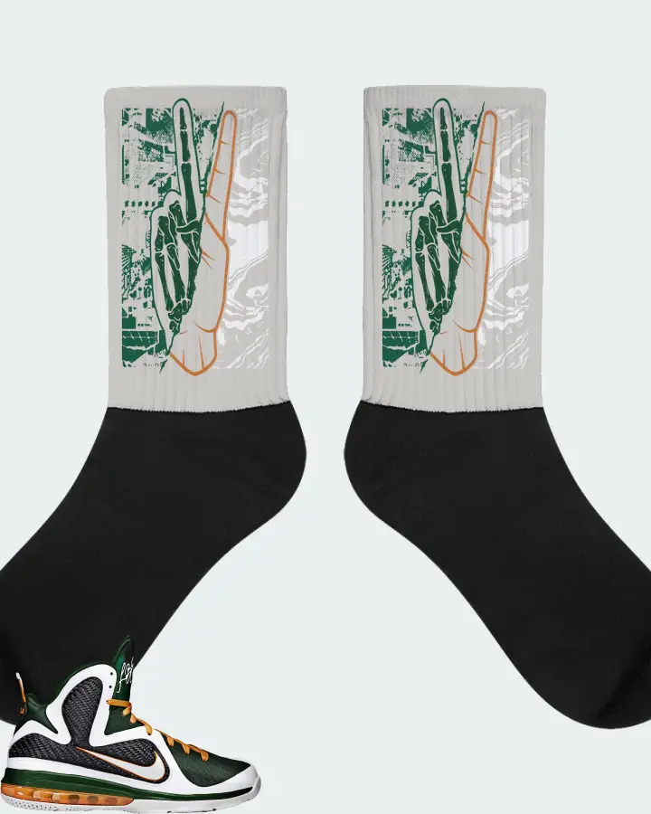 Nike LeBron 9 Sneaker Matching Grey Socks - Peace of mind