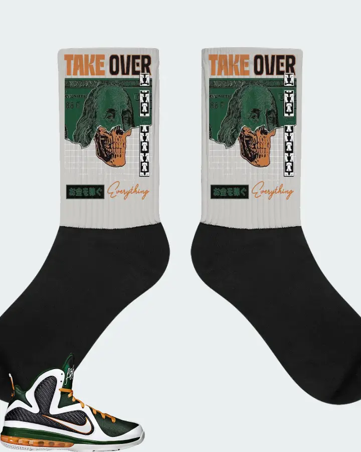 Nike LeBron 9 Sneaker Matching Grey Socks - Take Over