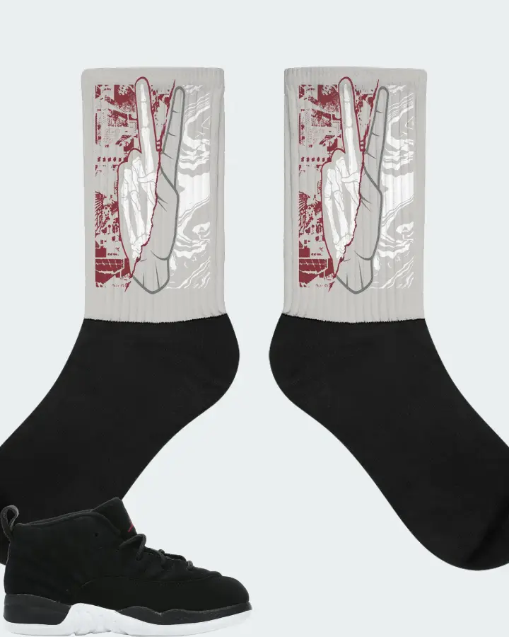 Jordan 12 Retro Sneaker Matching Grey Socks - Peace of mind