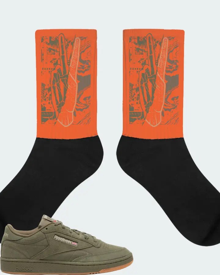 Reebok Club C 85 Sneaker Matching Orange Socks - Peace of mind