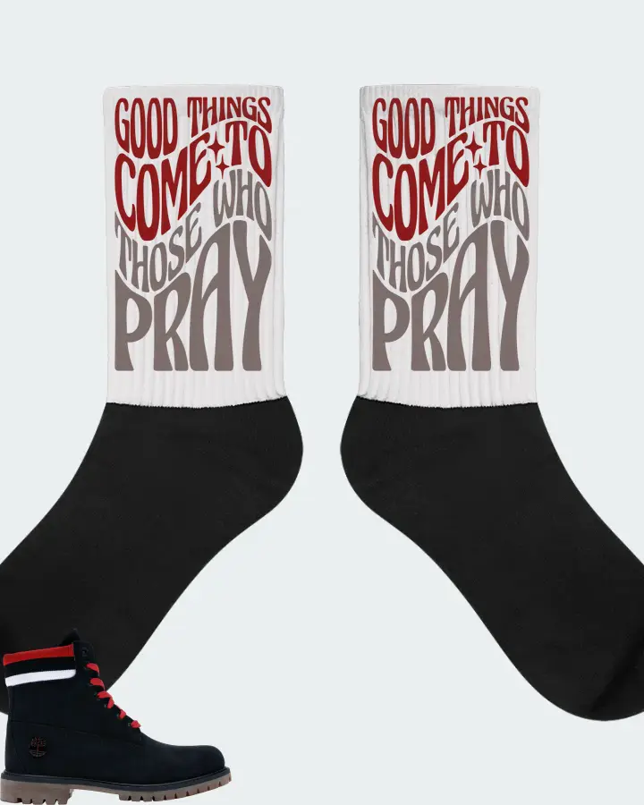 Timberland 6" Boot Sneaker Matching White Socks - Good Things Come To Those Who Pray