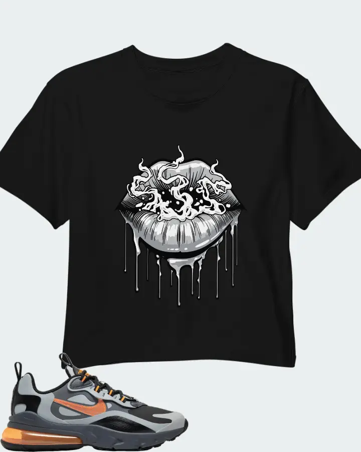 Nike Air Max 270 React Winter Wolf Grey Matching Crop Top