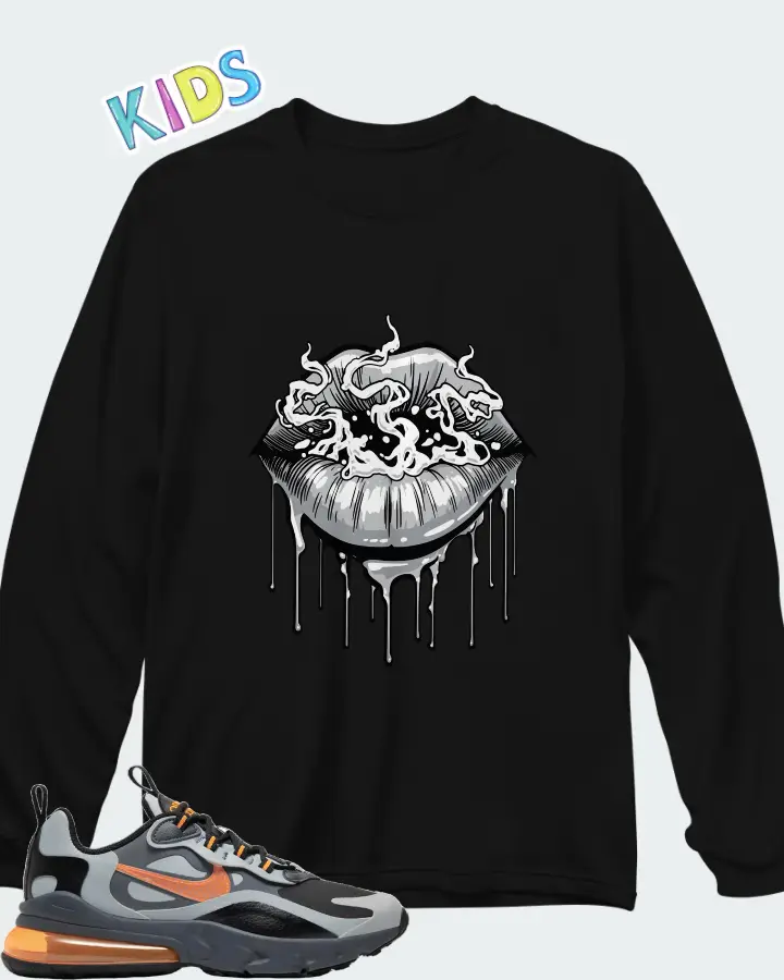 Nike Air Max 270 React Winter Wolf Grey Matching Kid's Long Sleeve T-Shirt