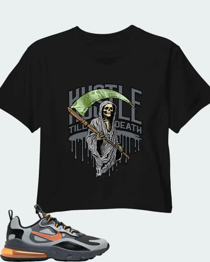Nike Air Max 270 React Winter Wolf Grey Matching Crop Top