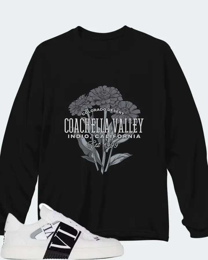 Valentino Garavani VL7N Sneaker Low Top White Black Grey Matching Long Sleeve T-Shirt