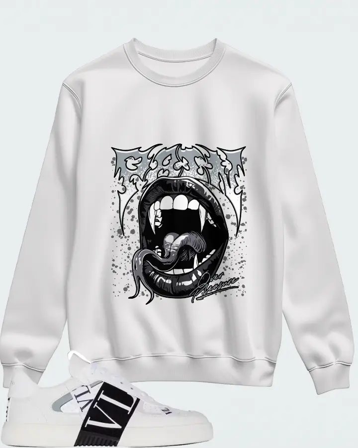 Valentino Garavani VL7N Sneaker Low Top White Black Grey Matching Sweatshirt