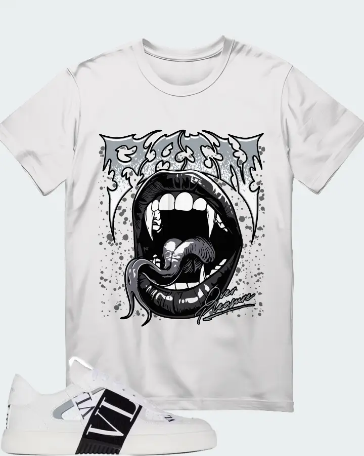 Valentino Garavani VL7N Sneaker Low Top White Black Grey Matching T-Shirt