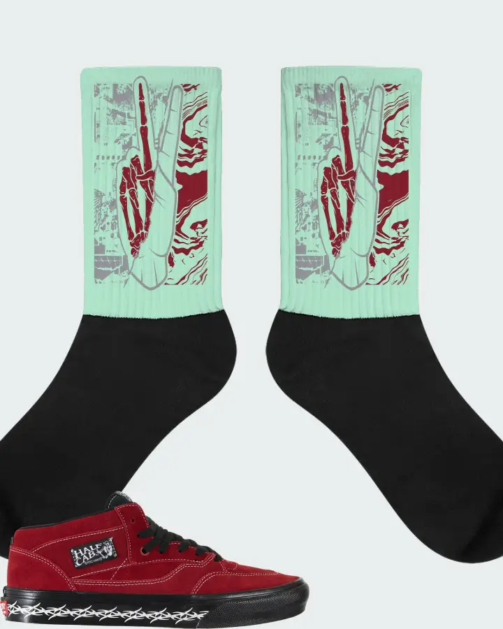 Vans Skate Half Cab Sneaker Matching Mint Socks - Peace of mind