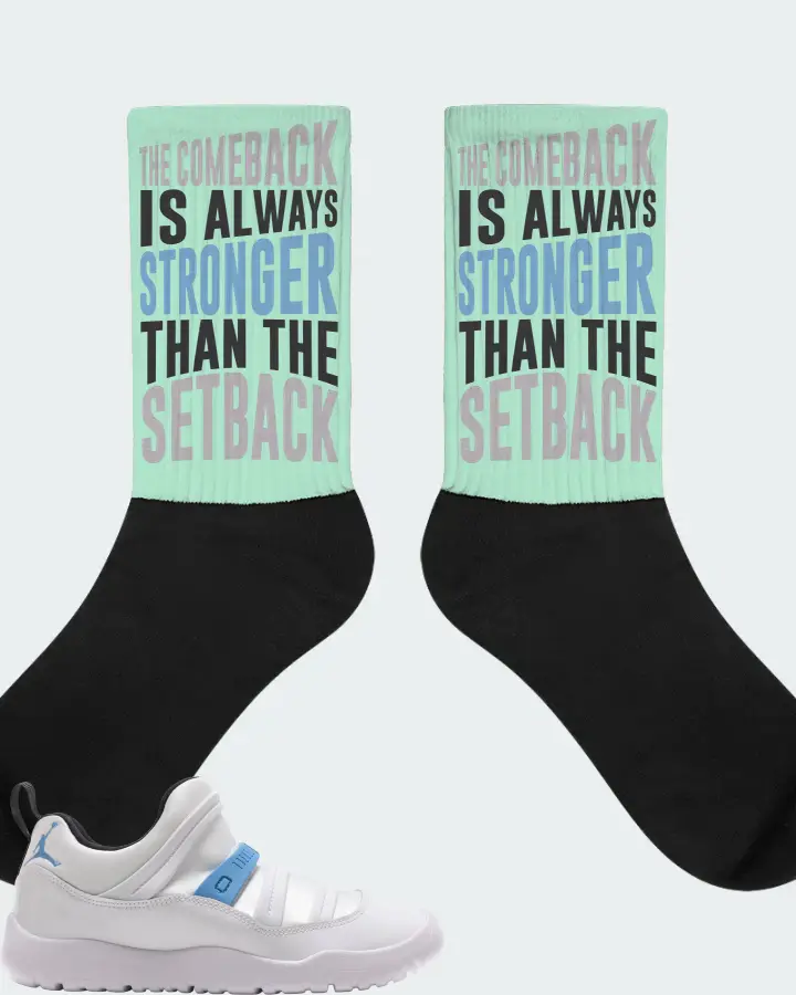 Jordan 11 Retro Little Flex Sneaker Matching Mint Socks - The Comeback