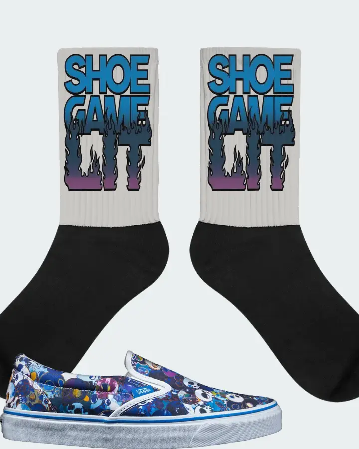 Vans Slip On Sneaker Matching Grey Socks - Shoe Game Lit Refreshed