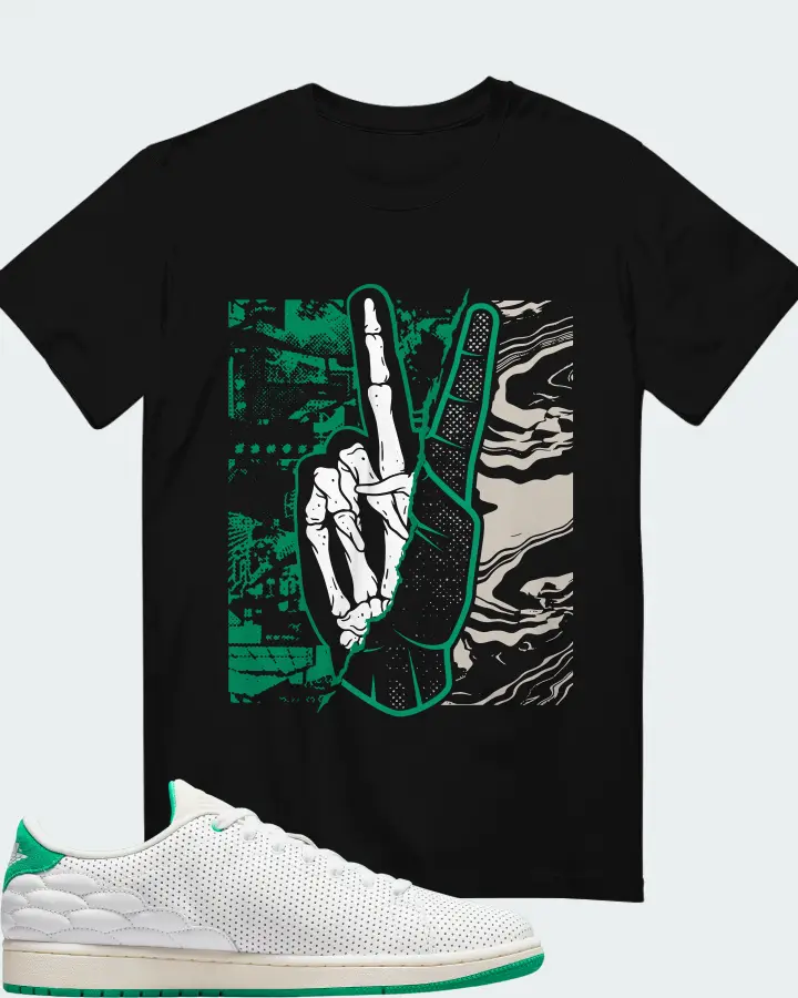 Jordan 1 Centre Court  Sneaker Matching Black T-Shirt - Peace of mind