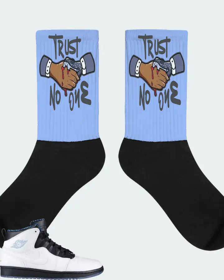 Jordan 1 Retro 94 Sneaker Matching Carolina Blue Socks - Trust No One