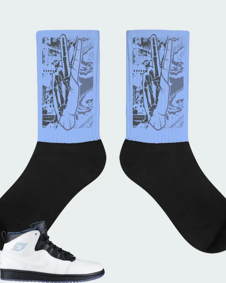 Jordan 1 Retro 94 Sneaker Matching Carolina Blue Socks - Peace of mind