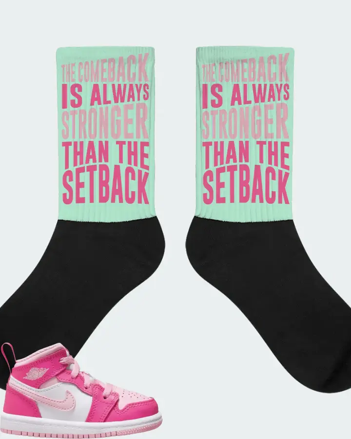 Jordan 1 Mid Sneaker Matching Mint Socks - The Comeback