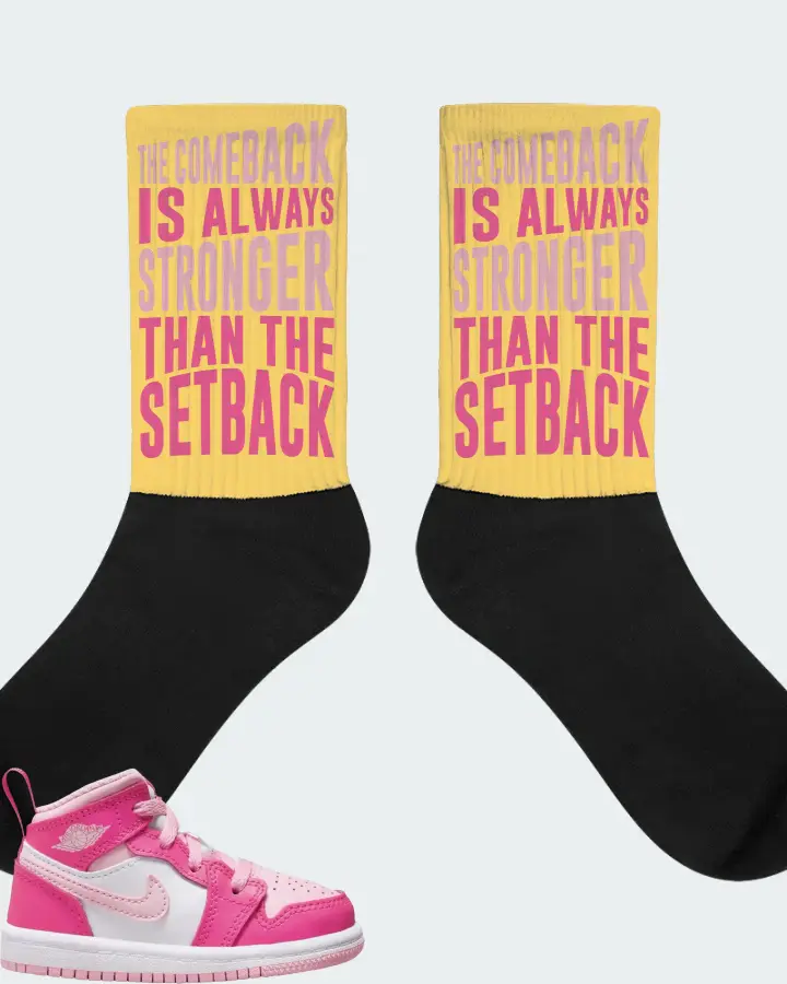 Jordan 1 Mid Sneaker Matching Yellow Socks - The Comeback